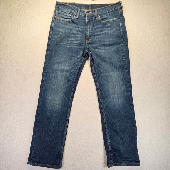 Levis 514 Straight Leg Jeans Mens 35x30 Blue Stretch Denim Classic Fit - Picture 1 of 15